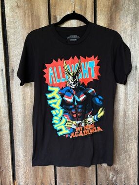 My Hero Academia All Might Graphic Tee Youth Small Black Anime Shirt